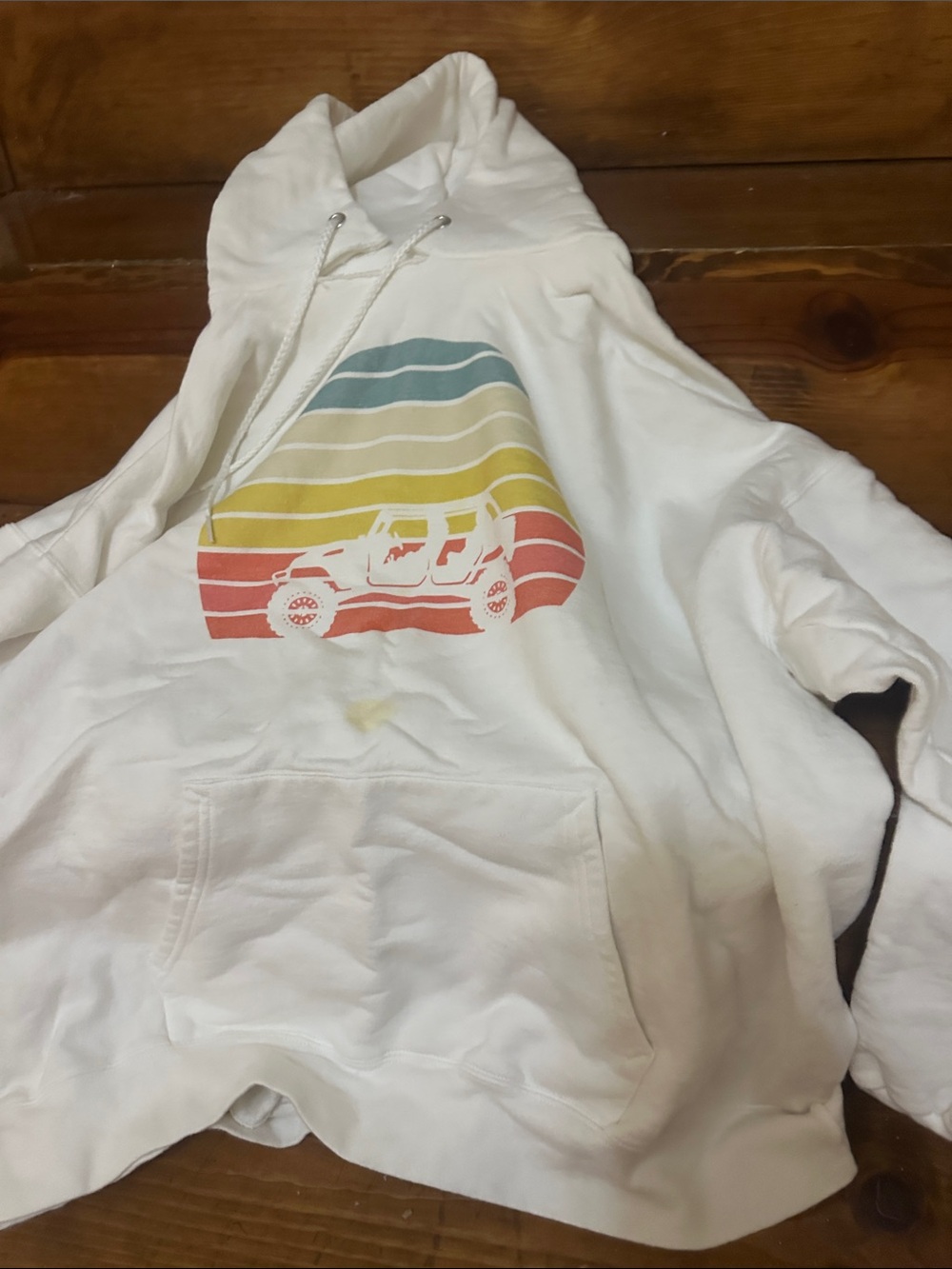 White mens jee hoodie retro